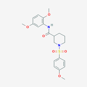 molecular formula C21H26N2O6S B4228145 N-(2,5-dimethoxyphenyl)-1-[(4-methoxyphenyl)sulfonyl]-3-piperidinecarboxamide 
