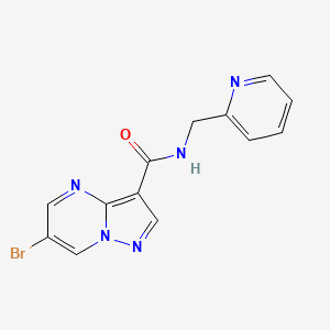 molecular formula C13H10BrN5O B4228151 6-bromo-N-(2-pyridinylmethyl)pyrazolo[1,5-a]pyrimidine-3-carboxamide 