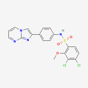 molecular formula C19H14Cl2N4O3S B4228168 3,4-dichloro-N-(4-imidazo[1,2-a]pyrimidin-2-ylphenyl)-2-methoxybenzenesulfonamide 