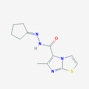 molecular formula C12H14N4OS B422817 N-(cyclopentylideneamino)-6-methyl-imidazo[2,1-b]thiazole-5-carboxamide 