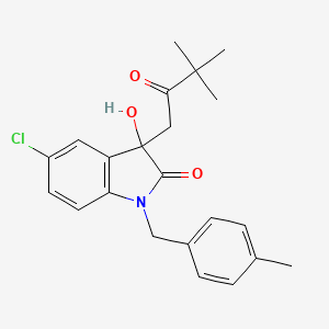 molecular formula C22H24ClNO3 B4228187 5-chloro-3-(3,3-dimethyl-2-oxobutyl)-3-hydroxy-1-(4-methylbenzyl)-1,3-dihydro-2H-indol-2-one 