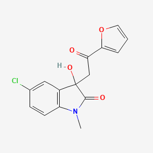 5-chloro-3-[2-(2-furyl)-2-oxoethyl]-3-hydroxy-1-methyl-1,3-dihydro-2H-indol-2-one