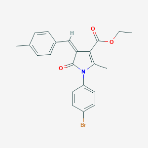molecular formula C22H20BrNO3 B422820 ethyl 1-(4-bromophenyl)-2-methyl-4-(4-methylbenzylidene)-5-oxo-4,5-dihydro-1H-pyrrole-3-carboxylate 