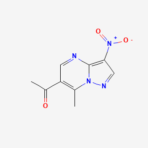 molecular formula C9H8N4O3 B4228207 1-(7-methyl-3-nitropyrazolo[1,5-a]pyrimidin-6-yl)ethanone 