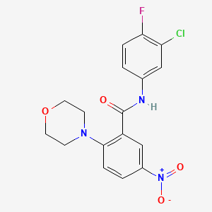 molecular formula C17H15ClFN3O4 B4228214 N-(3-chloro-4-fluorophenyl)-2-(4-morpholinyl)-5-nitrobenzamide 