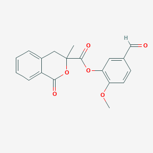 5-formyl-2-methoxyphenyl 3-methyl-1-oxo-3,4-dihydro-1H-isochromene-3-carboxylate