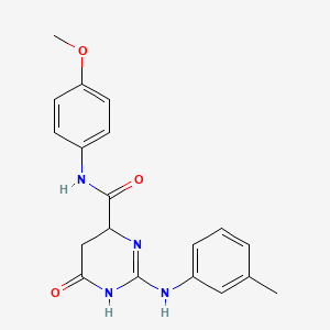 molecular formula C19H20N4O3 B4228249 N-(4-methoxyphenyl)-2-[(3-methylphenyl)amino]-6-oxo-3,4,5,6-tetrahydro-4-pyrimidinecarboxamide 