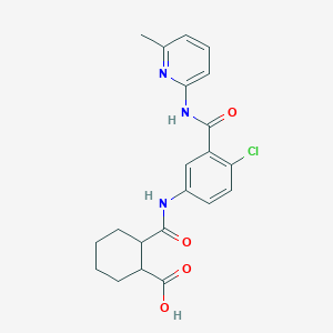 2-{[(4-chloro-3-{[(6-methyl-2-pyridinyl)amino]carbonyl}phenyl)amino]carbonyl}cyclohexanecarboxylic acid