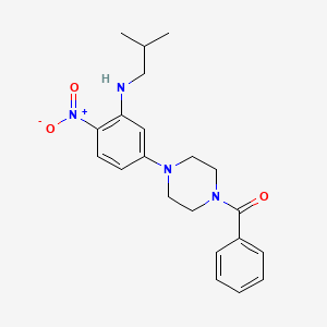 molecular formula C21H26N4O3 B4228261 5-(4-benzoyl-1-piperazinyl)-N-isobutyl-2-nitroaniline 