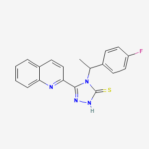 molecular formula C19H15FN4S B4228272 4-[1-(4-fluorophenyl)ethyl]-5-(2-quinolinyl)-4H-1,2,4-triazole-3-thiol 