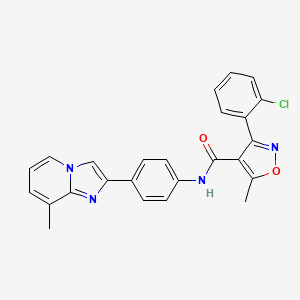 molecular formula C25H19ClN4O2 B4228300 3-(2-chlorophenyl)-5-methyl-N-[4-(8-methylimidazo[1,2-a]pyridin-2-yl)phenyl]-4-isoxazolecarboxamide 