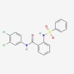 molecular formula C19H14Cl2N2O3S B4228304 N-(3,4-dichlorophenyl)-2-[(phenylsulfonyl)amino]benzamide 