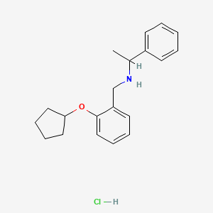 molecular formula C20H26ClNO B4228305 N-[2-(cyclopentyloxy)benzyl]-1-phenylethanamine 