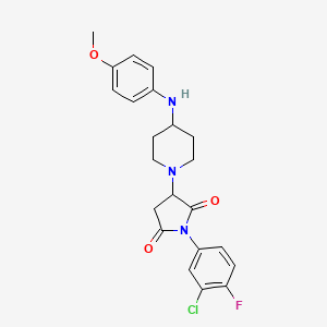 molecular formula C22H23ClFN3O3 B4228306 1-(3-chloro-4-fluorophenyl)-3-{4-[(4-methoxyphenyl)amino]-1-piperidinyl}-2,5-pyrrolidinedione 