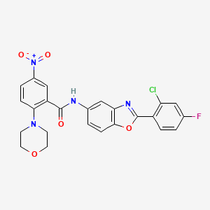 molecular formula C24H18ClFN4O5 B4228312 N-[2-(2-chloro-4-fluorophenyl)-1,3-benzoxazol-5-yl]-2-(4-morpholinyl)-5-nitrobenzamide 