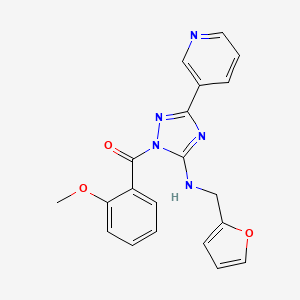 molecular formula C20H17N5O3 B4228318 N-(2-furylmethyl)-1-(2-methoxybenzoyl)-3-(3-pyridinyl)-1H-1,2,4-triazol-5-amine 