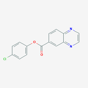 molecular formula C15H9ClN2O2 B422832 4-Chlorophenyl 6-quinoxalinecarboxylate 