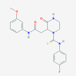 molecular formula C20H21FN4O3S B4228320 2-(1-{[(4-fluorophenyl)amino]carbonothioyl}-3-oxo-2-piperazinyl)-N-(3-methoxyphenyl)acetamide 