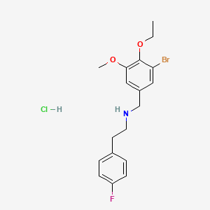 molecular formula C18H22BrClFNO2 B4228336 N-(3-bromo-4-ethoxy-5-methoxybenzyl)-2-(4-fluorophenyl)ethanamine hydrochloride 