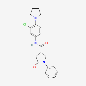 N-[3-chloro-4-(1-pyrrolidinyl)phenyl]-5-oxo-1-phenyl-3-pyrrolidinecarboxamide