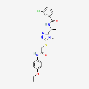 molecular formula C22H24ClN5O3S B4228358 3-chloro-N-{1-[5-({2-[(4-ethoxyphenyl)amino]-2-oxoethyl}thio)-4-methyl-4H-1,2,4-triazol-3-yl]ethyl}benzamide 