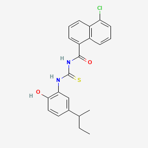 molecular formula C22H21ClN2O2S B4228359 N-{[(5-sec-butyl-2-hydroxyphenyl)amino]carbonothioyl}-5-chloro-1-naphthamide 