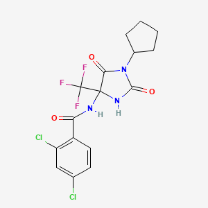 molecular formula C16H14Cl2F3N3O3 B4228361 2,4-dichloro-N-[1-cyclopentyl-2,5-dioxo-4-(trifluoromethyl)-4-imidazolidinyl]benzamide 