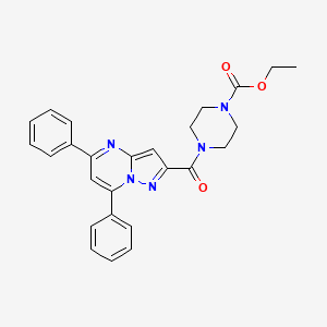 ethyl 4-[(5,7-diphenylpyrazolo[1,5-a]pyrimidin-2-yl)carbonyl]-1-piperazinecarboxylate