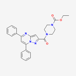 molecular formula C26H25N5O3 B4228394 ethyl 4-[(5,7-diphenylpyrazolo[1,5-a]pyrimidin-2-yl)carbonyl]-1-piperazinecarboxylate 