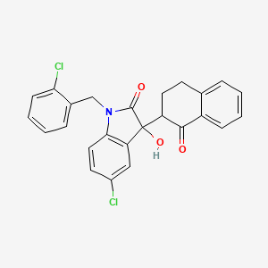 molecular formula C25H19Cl2NO3 B4228413 5-chloro-1-(2-chlorobenzyl)-3-hydroxy-3-(1-oxo-1,2,3,4-tetrahydro-2-naphthalenyl)-1,3-dihydro-2H-indol-2-one 