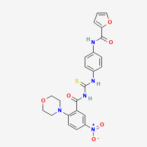 molecular formula C23H21N5O6S B4228417 N-{4-[({[2-(4-morpholinyl)-5-nitrobenzoyl]amino}carbonothioyl)amino]phenyl}-2-furamide 