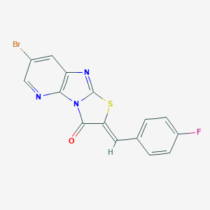 molecular formula C15H7BrFN3OS B422842 7-bromo-2-(4-fluorobenzylidene)[1,3]thiazolo[2',3':2,3]imidazo[4,5-b]pyridin-3(2H)-one 