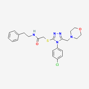 molecular formula C23H26ClN5O2S B4228426 2-{[4-(4-chlorophenyl)-5-(4-morpholinylmethyl)-4H-1,2,4-triazol-3-yl]thio}-N-(2-phenylethyl)acetamide 