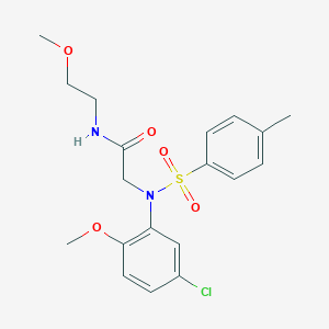 molecular formula C19H23ClN2O5S B422843 2-{5-chloro-2-methoxy[(4-methylphenyl)sulfonyl]anilino}-N-(2-methoxyethyl)acetamide 