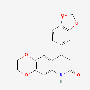 9-(1,3-benzodioxol-5-yl)-2,3,8,9-tetrahydro[1,4]dioxino[2,3-g]quinolin-7(6H)-one