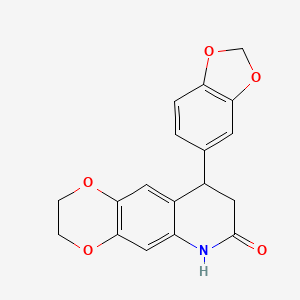 molecular formula C18H15NO5 B4228432 9-(1,3-benzodioxol-5-yl)-2,3,8,9-tetrahydro[1,4]dioxino[2,3-g]quinolin-7(6H)-one 