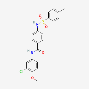 molecular formula C21H19ClN2O4S B4228458 N-(3-chloro-4-methoxyphenyl)-4-{[(4-methylphenyl)sulfonyl]amino}benzamide 