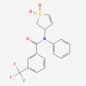 molecular formula C18H14F3NO3S B4228461 N-(1,1-dioxido-2,3-dihydro-3-thienyl)-N-phenyl-3-(trifluoromethyl)benzamide 