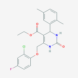 ethyl 6-[(2-chloro-4-fluorophenoxy)methyl]-4-(2,5-dimethylphenyl)-2-oxo-1,2,3,4-tetrahydro-5-pyrimidinecarboxylate