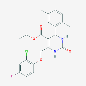 molecular formula C22H22ClFN2O4 B4228475 ethyl 6-[(2-chloro-4-fluorophenoxy)methyl]-4-(2,5-dimethylphenyl)-2-oxo-1,2,3,4-tetrahydro-5-pyrimidinecarboxylate 