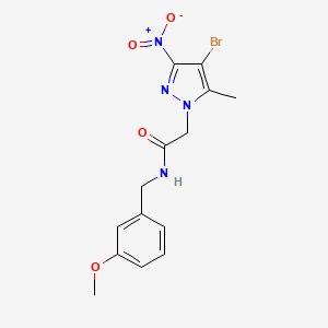 2-(4-bromo-5-methyl-3-nitro-1H-pyrazol-1-yl)-N-(3-methoxybenzyl)acetamide