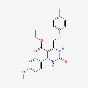 molecular formula C22H24N2O4S B4228518 ethyl 4-(4-methoxyphenyl)-6-{[(4-methylphenyl)thio]methyl}-2-oxo-1,2,3,4-tetrahydro-5-pyrimidinecarboxylate 