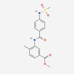 molecular formula C17H18N2O5S B4228523 methyl 4-methyl-3-({4-[(methylsulfonyl)amino]benzoyl}amino)benzoate 