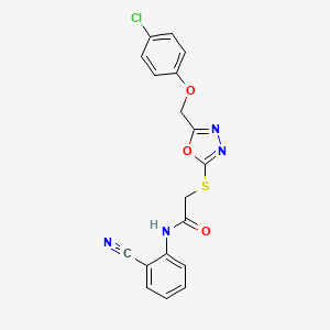 2-({5-[(4-chlorophenoxy)methyl]-1,3,4-oxadiazol-2-yl}thio)-N-(2-cyanophenyl)acetamide