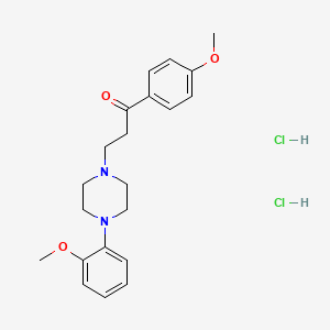 molecular formula C21H28Cl2N2O3 B4228535 1-(4-methoxyphenyl)-3-[4-(2-methoxyphenyl)-1-piperazinyl]-1-propanone 