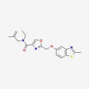 molecular formula C19H21N3O3S B4228553 N-ethyl-2-{[(2-methyl-1,3-benzothiazol-5-yl)oxy]methyl}-N-(2-methyl-2-propen-1-yl)-1,3-oxazole-4-carboxamide 