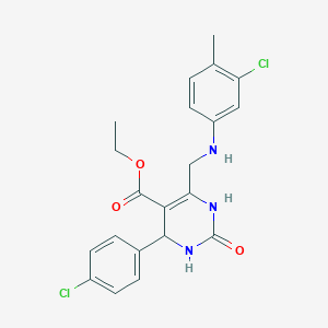 ethyl 6-{[(3-chloro-4-methylphenyl)amino]methyl}-4-(4-chlorophenyl)-2-oxo-1,2,3,4-tetrahydro-5-pyrimidinecarboxylate