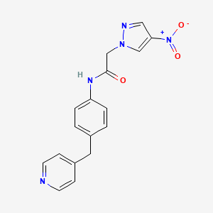 molecular formula C17H15N5O3 B4228573 2-(4-nitro-1H-pyrazol-1-yl)-N-[4-(4-pyridinylmethyl)phenyl]acetamide 