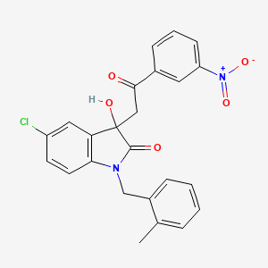 molecular formula C24H19ClN2O5 B4228614 5-chloro-3-hydroxy-1-(2-methylbenzyl)-3-[2-(3-nitrophenyl)-2-oxoethyl]-1,3-dihydro-2H-indol-2-one 