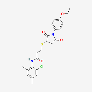 N-(2-chloro-4,6-dimethylphenyl)-3-{[1-(4-ethoxyphenyl)-2,5-dioxo-3-pyrrolidinyl]thio}propanamide